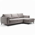 Sectional sofa in light grey fabric with stylish curved arms 220 x 90 x 85cm
