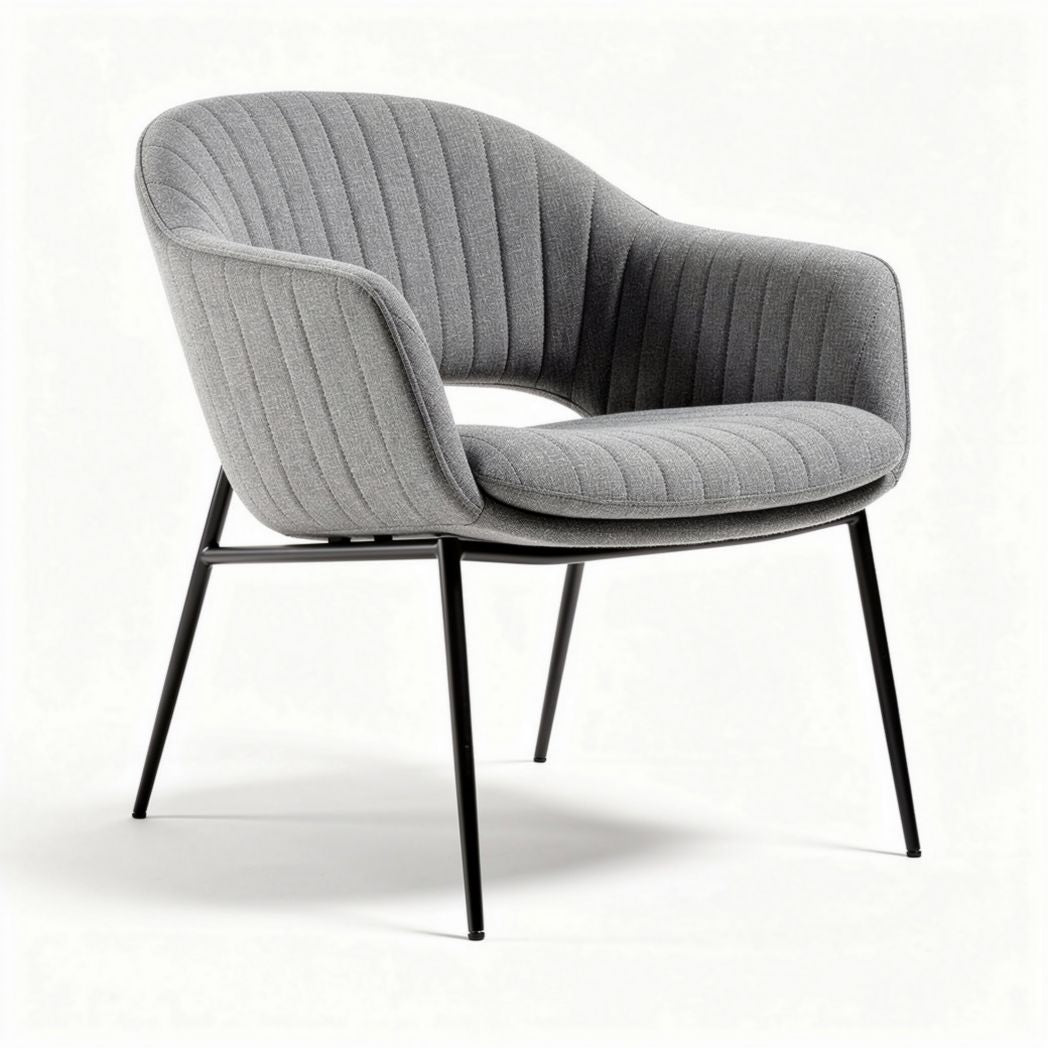 Fabric accent chair with modern design and black metal legs 70 x 70 x 80cm