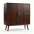 Wooden cabinet with geometric design and two doors measuring 80 x 40 x 90cm