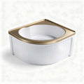 Ceramic pet food and water bowl with gold trim 30 x 30 x 10cm