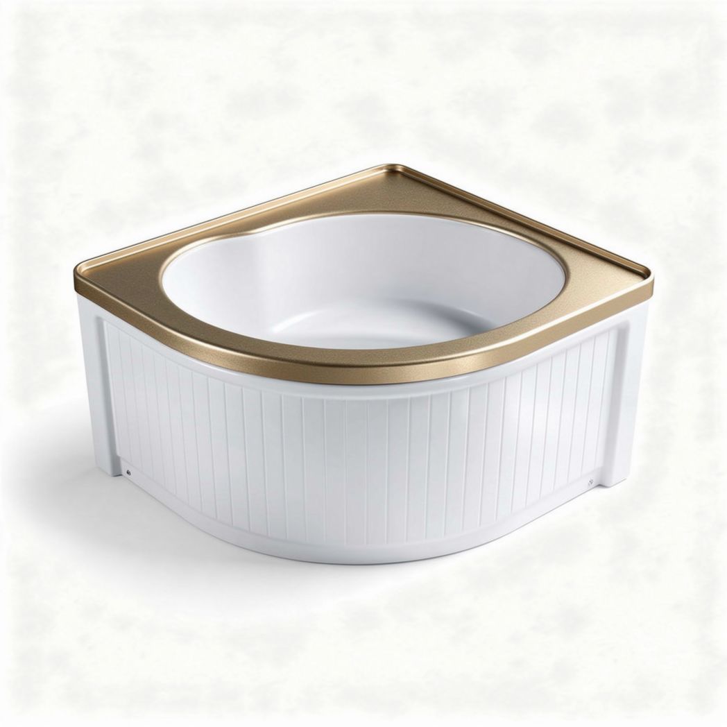 Ceramic pet food and water bowl with gold trim 30 x 30 x 10cm