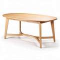 Oval wooden coffee table 150 x 90 x 75cm natural finish for living room