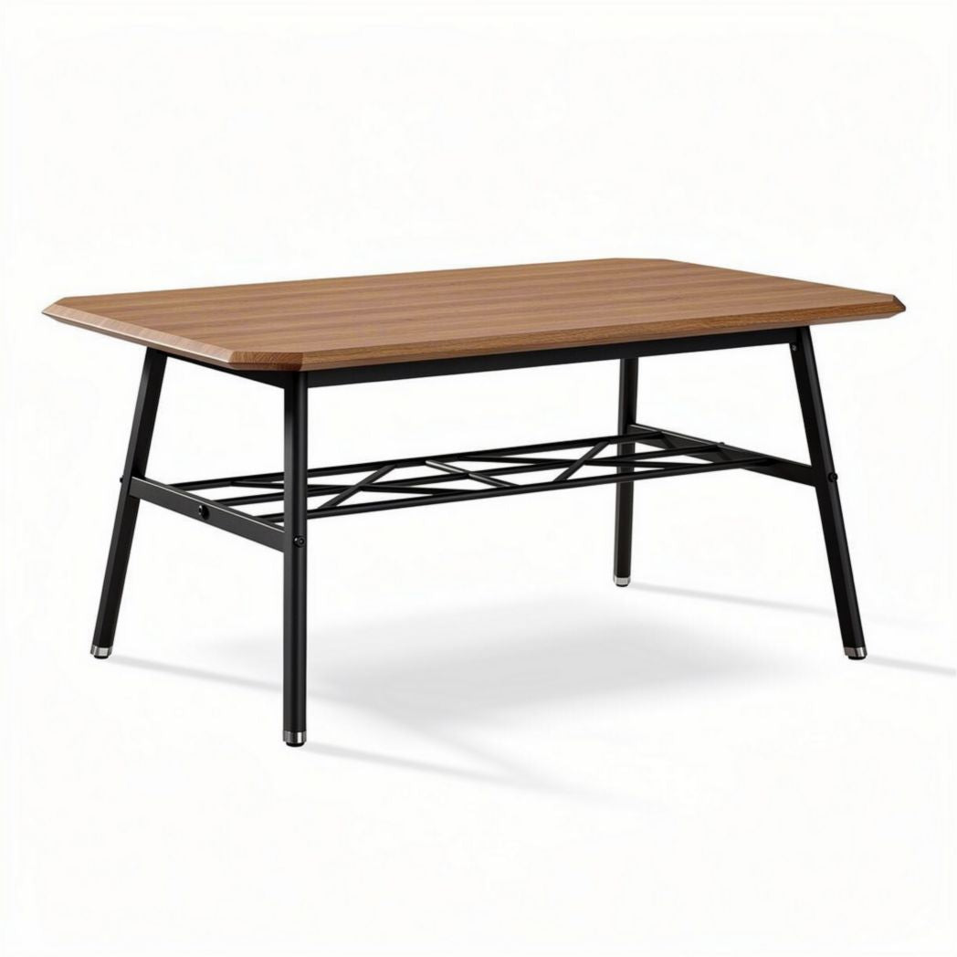 Wooden coffee table with steel frame 120 x 60 x 75cm for living room use