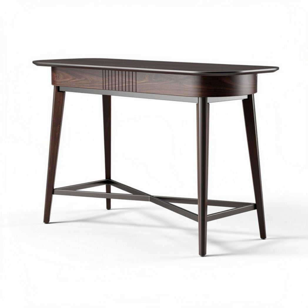Wooden console table for living room or hallway with drawer and tapered legs 120 x 60 x 75cm