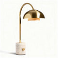 Table lamp with brass shade and concrete base 30 x 15 x 50cm