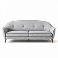 Fabric upholstered sofa with wooden legs in light gray 200 x 90 x 80cm
